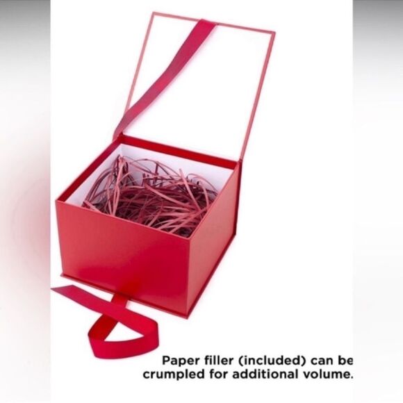 NEW Gift Box with Fill (Solid Red) for Christmas, Birthdays - Picture 8 of 12